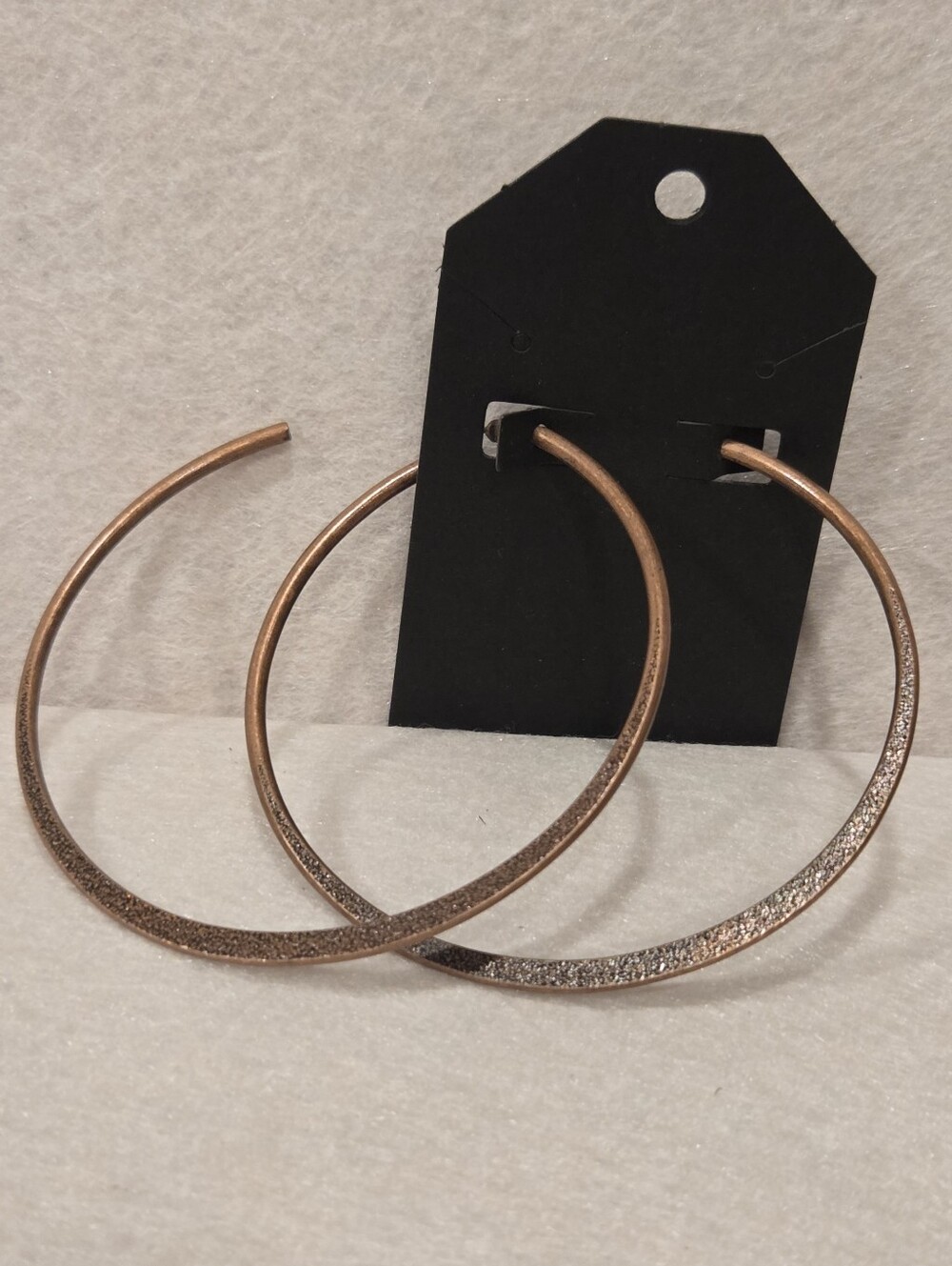 Textured Copper-Tone Hoop Earrings - Women Jewelry